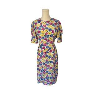 Leslie Fay 90S VTG Colorful floral dress Medium